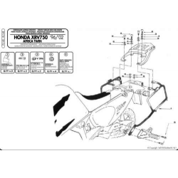Kappa, nosiče bočních kufrů Monokey Honda XRV 750 AFRICA TWIN (93-02) - také pro kufry Monokey RETRO-FIT K-VENTURE ALU nebo