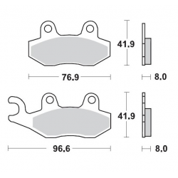 MOTO-MASTER KLOCKI HAMULCOWE KH135 / KH214 SINTER METAL OEM: 11 (SINTERPRO RACING) KAWASAKI: KX 125-250-500, KDX 200-250, SUZUKI