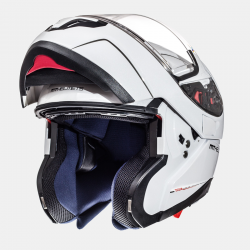 MT KASK (2021) SZCZĘKOWY FLIP-UP ATOM SOLID PEARL WHITE Z BLENDĄ KOLOR BIAŁY ROZMIAR L