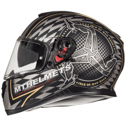 MT KASK (2021) PROMOCJA INTEGRALNY THUNDER 3 SV ISLE OF MAN Z BLENDĄ KOLOR CZARNY MAT/ZŁOTY ROZMIAR XS