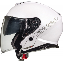 MT KASK (2021) OTWARTY JET Z BLENDĄ THUNDER 3 SV JET SOLID PEARL WHITE KOLOR BIAŁY POŁYSK ROZMIAR XS