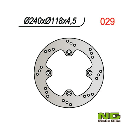 NG TARCZA HAMULCOWA TYŁ SUZUKI DR 650 SE '96-'10 XF 650 FREEWIN 97-02 (240X118X4,5) (4X10,5MM)