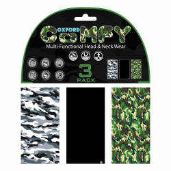 OXFORD KOŁNIERZ WIELOFUNKCYJNY WIATROODPORNY COMFY 3 SZTUKI W OPAKOWANIU KOLOR CAMO