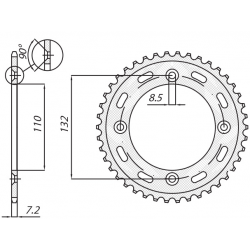 SUNSTAR ZĘBATKA TYLNA 4486 49 KTM SX 85 '04-'17, 105 XC '07-'11 (JTR895.49) (ŁAŃC. 428) (448649JT)