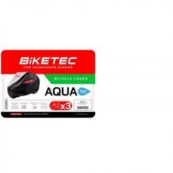 BIKETEC POKROWIEC WODOODPORNY AQUATEC NA TRZY ROWERY KOLOR CZARNY/SZARY ROZMIAR L