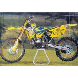 TECNOSEL KOMPLET NAKLEJEK (OKLEIN) + POKROWIEC/POSZYCIE NA SIEDZENIE SUZUKI RM 125/250 '01-'08, REPLICA TEAM SUZUKI '01