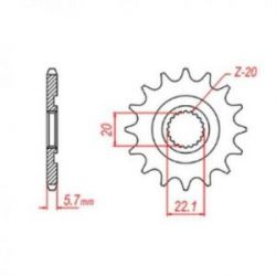 MTX PARTS 2023/03 ZĘBATKA PRZEDNIA 2103 12 YAMAHA YZF 250 '01-'17, WR 250F '01-'17 (JTF1590.12) (ŁAŃC. 520) (JTF1590.12)