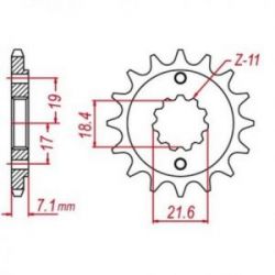 MTX PARTS ZĘBATKA PRZEDNIA HORNET 2260 13 (2160 13) SUZUKI RMZ 450 '13-'20 SAMOOCZYSZCZAJĄCA (JTF1443.13SC) (ŁAŃC. 520)