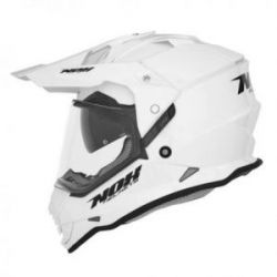 NOX KASK OFFROAD / TRAIL DUOSPORT (DUAL) N312 Z SZYBKĄ I BLENDĄ KOLOR BIAŁY POŁYSK ROZMIAR M