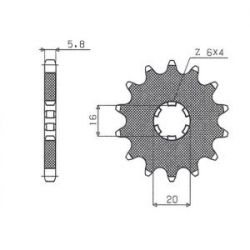 SUNSTAR ZĘBATKA PRZEDNIA 560 14 KAWASAKI KX 65/80/85 (JTF546.14) (ŁAŃC. 420) (56014JT)