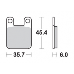 SBS KLOCKI HAMULCOWE KH115 CERAMIC KOLOR CZARNY PASUJE DO YAMAHA DT50R '04-, TZR50 '03-, TOMOS