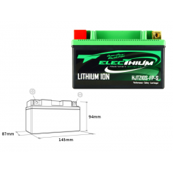 ELECTHIUM AKUMULATOR LITOWO-JONOWY ZE WSKAŹNIKIEM NAŁADOWANIA HJTZ10S-FP-S (145X87X94) (YTZ10S) (WAGA 0,9KG)