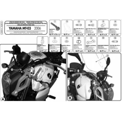 KAPPA MOCOWANIE SZYB 245A, 245N, 246 YAMAHA MT 03 600 (06-14)